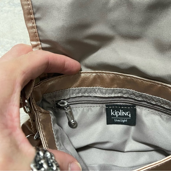 NWT Kipling Sabian Mini Crossbody Bag Metallic Rose Gold 7.75''x 5.75'' x 3.25'' - Picture 10 of 12
